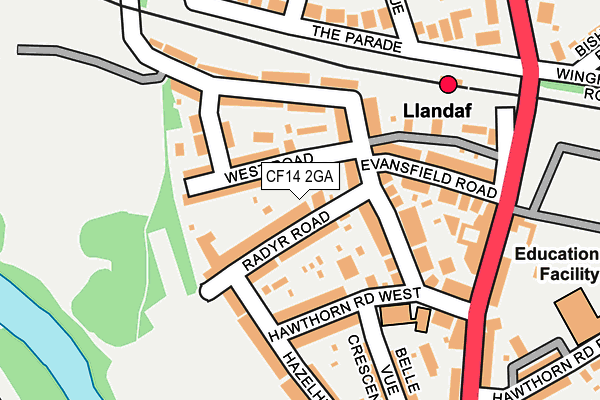 CF14 2GA map - OS OpenMap – Local (Ordnance Survey)