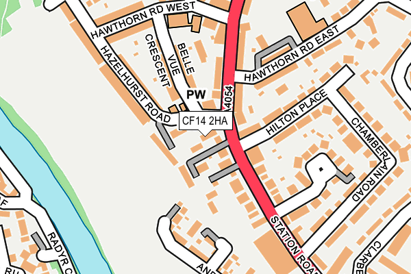 CF14 2HA map - OS OpenMap – Local (Ordnance Survey)