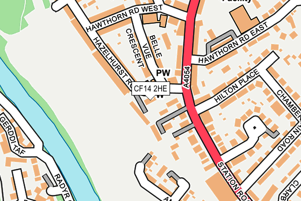 CF14 2HE map - OS OpenMap – Local (Ordnance Survey)
