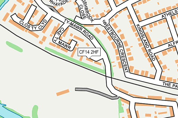 CF14 2HF map - OS OpenMap – Local (Ordnance Survey)