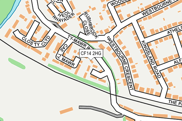 CF14 2HG map - OS OpenMap – Local (Ordnance Survey)