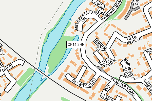 CF14 2HN map - OS OpenMap – Local (Ordnance Survey)