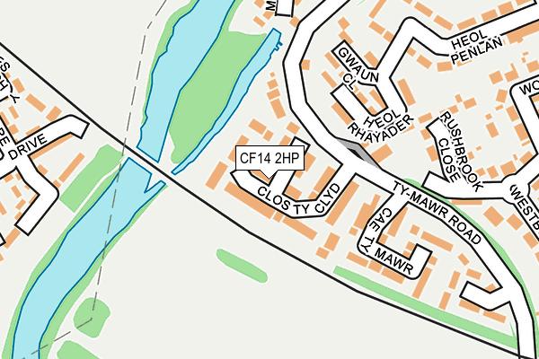 CF14 2HP map - OS OpenMap – Local (Ordnance Survey)