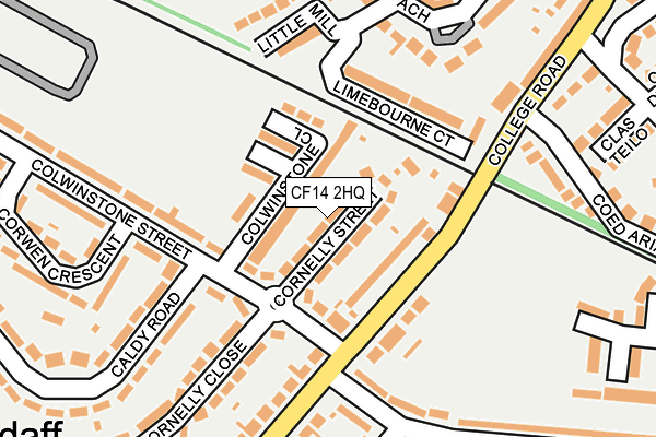 CF14 2HQ map - OS OpenMap – Local (Ordnance Survey)