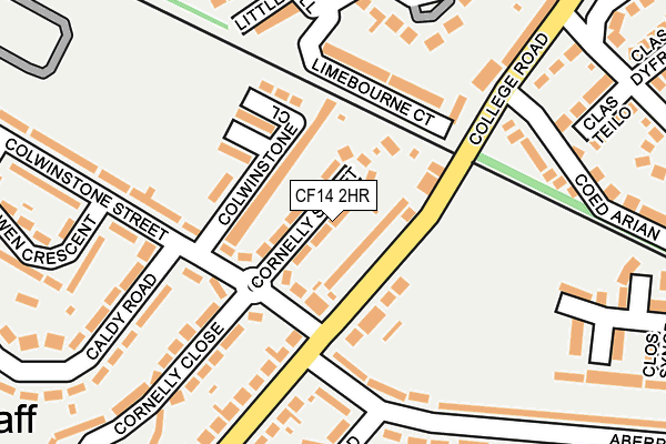 CF14 2HR map - OS OpenMap – Local (Ordnance Survey)
