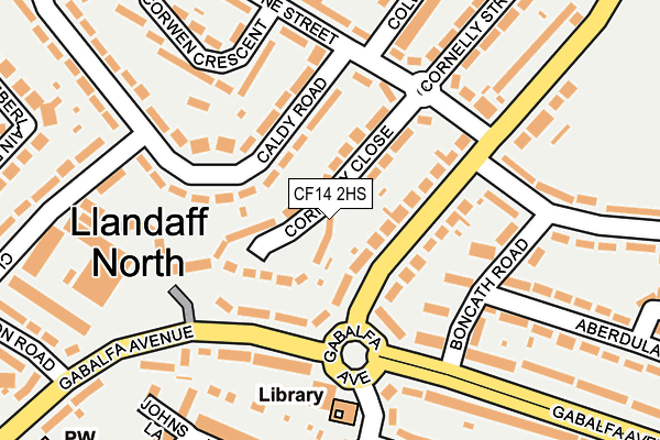 CF14 2HS map - OS OpenMap – Local (Ordnance Survey)