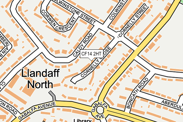 CF14 2HT map - OS OpenMap – Local (Ordnance Survey)