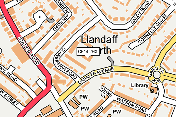 CF14 2HX map - OS OpenMap – Local (Ordnance Survey)