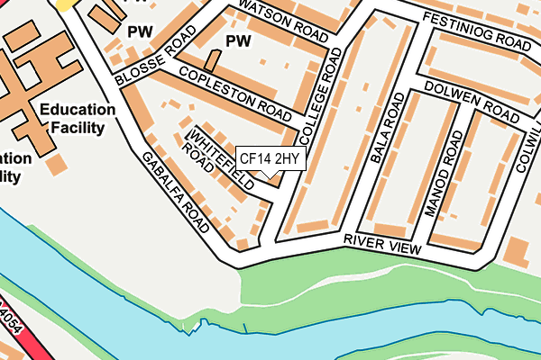 CF14 2HY map - OS OpenMap – Local (Ordnance Survey)