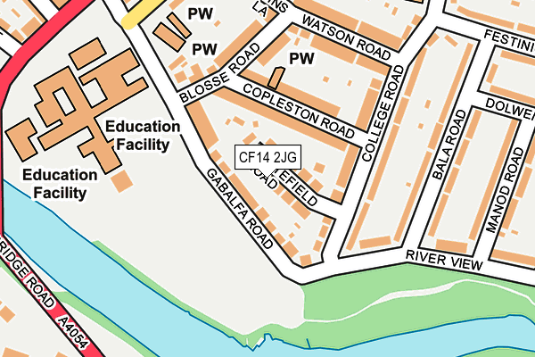 CF14 2JG map - OS OpenMap – Local (Ordnance Survey)