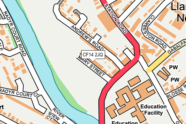 CF14 2JQ map - OS OpenMap – Local (Ordnance Survey)