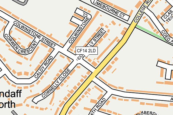 CF14 2LD map - OS OpenMap – Local (Ordnance Survey)