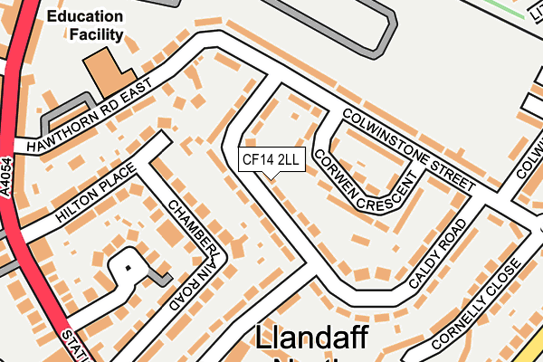 CF14 2LL map - OS OpenMap – Local (Ordnance Survey)