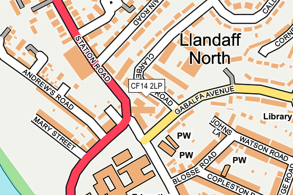 CF14 2LP map - OS OpenMap – Local (Ordnance Survey)