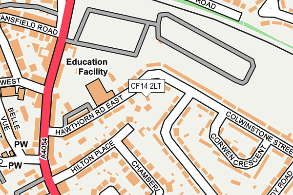 CF14 2LT map - OS OpenMap – Local (Ordnance Survey)