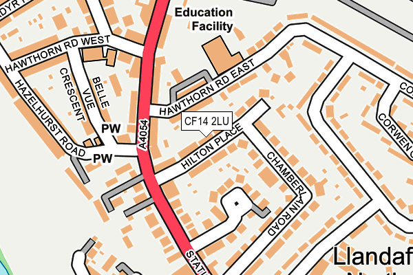 CF14 2LU map - OS OpenMap – Local (Ordnance Survey)