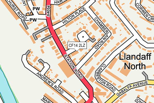 CF14 2LZ map - OS OpenMap – Local (Ordnance Survey)