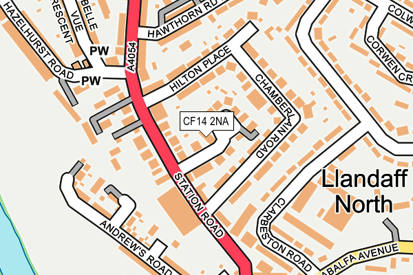 CF14 2NA map - OS OpenMap – Local (Ordnance Survey)