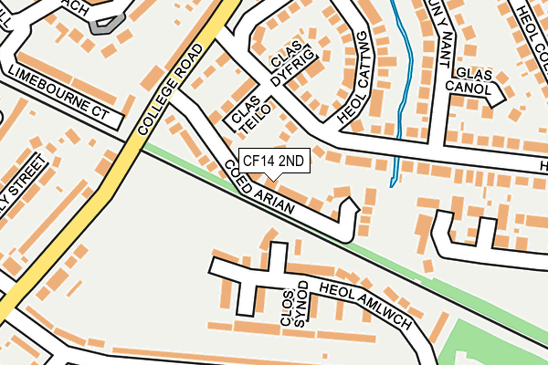 CF14 2ND map - OS OpenMap – Local (Ordnance Survey)