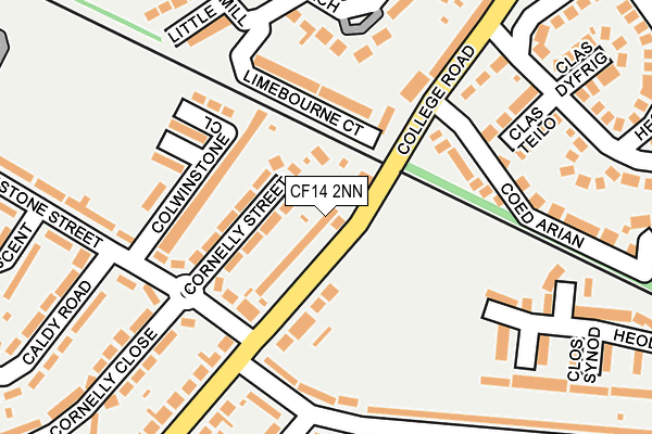 CF14 2NN map - OS OpenMap – Local (Ordnance Survey)