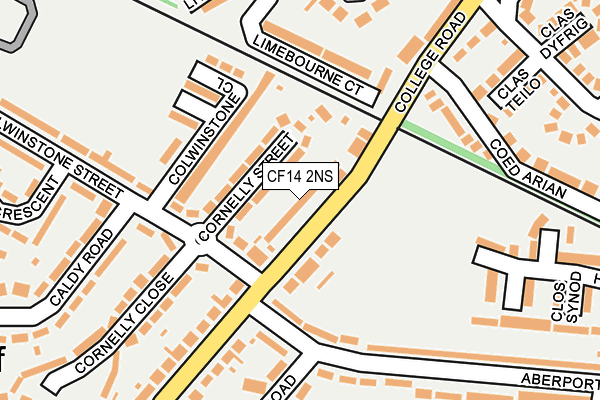 CF14 2NS map - OS OpenMap – Local (Ordnance Survey)