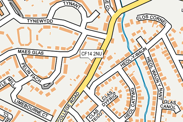 CF14 2NU map - OS OpenMap – Local (Ordnance Survey)