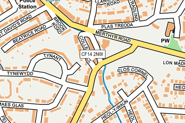 CF14 2NW map - OS OpenMap – Local (Ordnance Survey)