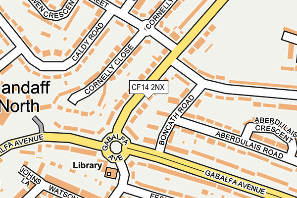 CF14 2NX map - OS OpenMap – Local (Ordnance Survey)