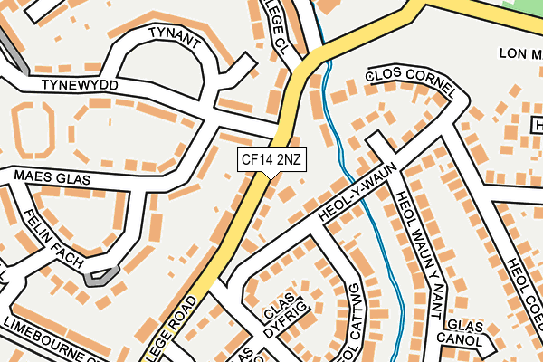 CF14 2NZ map - OS OpenMap – Local (Ordnance Survey)