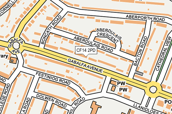 CF14 2PD map - OS OpenMap – Local (Ordnance Survey)