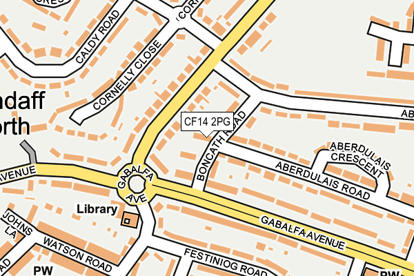 CF14 2PG map - OS OpenMap – Local (Ordnance Survey)