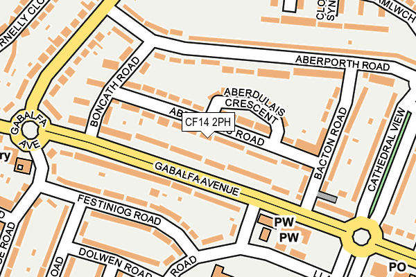 CF14 2PH map - OS OpenMap – Local (Ordnance Survey)