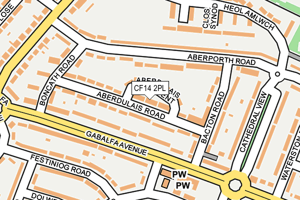 CF14 2PL map - OS OpenMap – Local (Ordnance Survey)