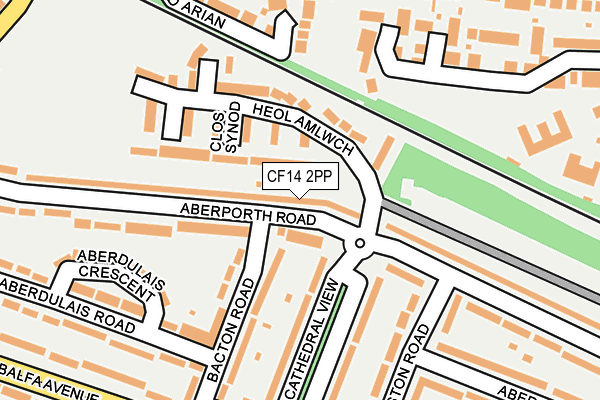 CF14 2PP map - OS OpenMap – Local (Ordnance Survey)