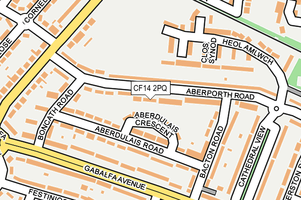 CF14 2PQ map - OS OpenMap – Local (Ordnance Survey)