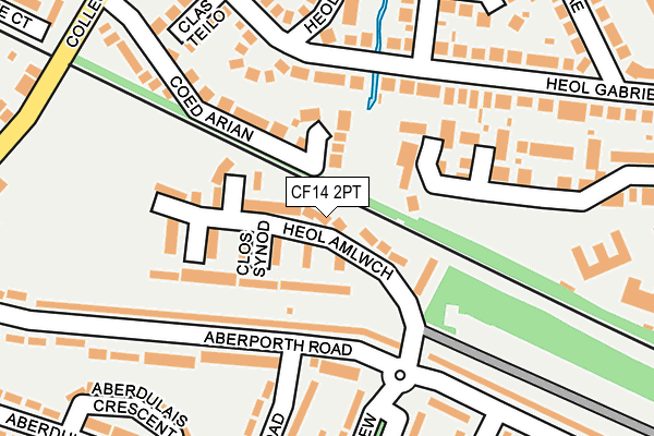 CF14 2PT map - OS OpenMap – Local (Ordnance Survey)