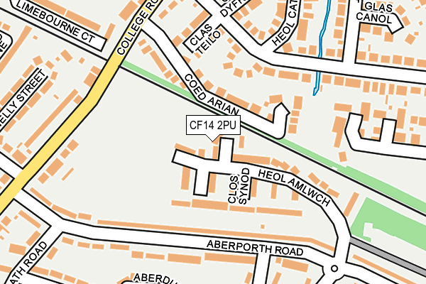 CF14 2PU map - OS OpenMap – Local (Ordnance Survey)