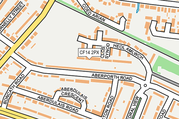 CF14 2PX map - OS OpenMap – Local (Ordnance Survey)