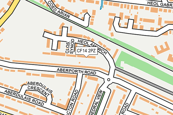 CF14 2PZ map - OS OpenMap – Local (Ordnance Survey)