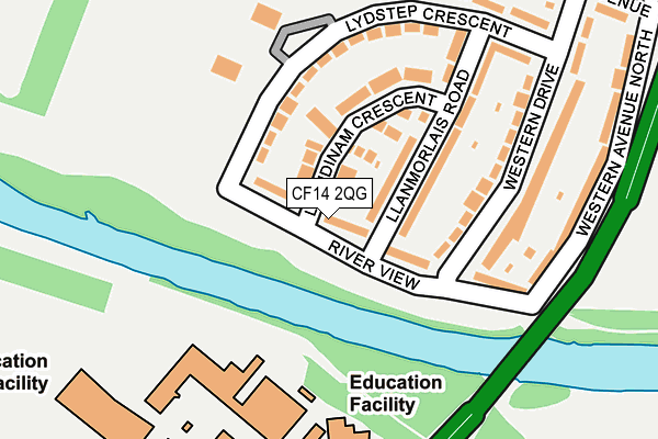 CF14 2QG map - OS OpenMap – Local (Ordnance Survey)