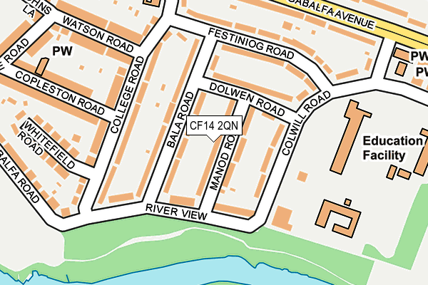 CF14 2QN map - OS OpenMap – Local (Ordnance Survey)