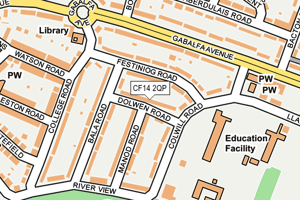 CF14 2QP map - OS OpenMap – Local (Ordnance Survey)