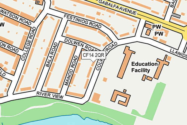 CF14 2QR map - OS OpenMap – Local (Ordnance Survey)