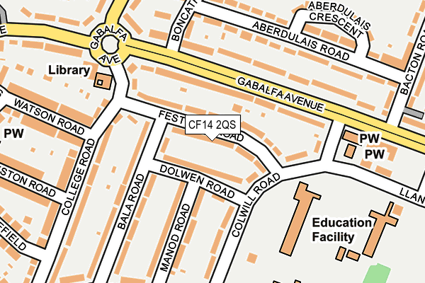 CF14 2QS map - OS OpenMap – Local (Ordnance Survey)