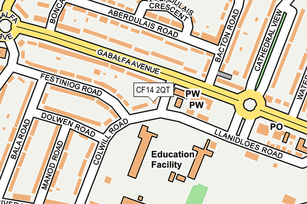 CF14 2QT map - OS OpenMap – Local (Ordnance Survey)