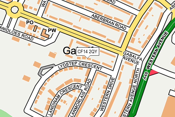 CF14 2QY map - OS OpenMap – Local (Ordnance Survey)