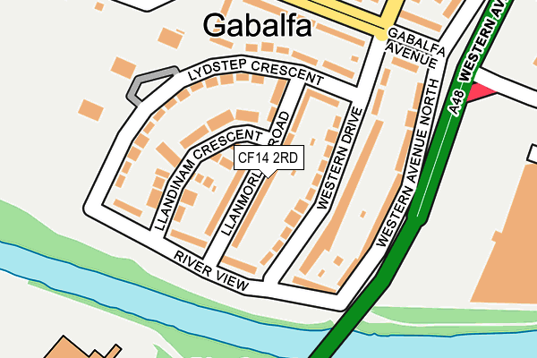 CF14 2RD map - OS OpenMap – Local (Ordnance Survey)