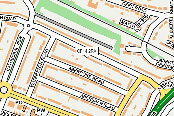 CF14 2RX map - OS OpenMap – Local (Ordnance Survey)