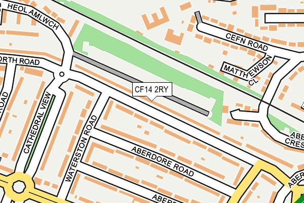 CF14 2RY map - OS OpenMap – Local (Ordnance Survey)
