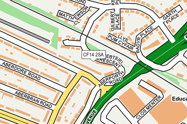 CF14 2SA map - OS OpenMap – Local (Ordnance Survey)